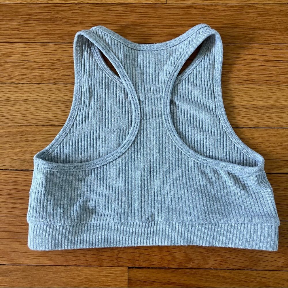 Spiritual Gangster Grey Ribbed Yoga Gym Workout Racerback Sports Bra Small - Picture 6 of 6